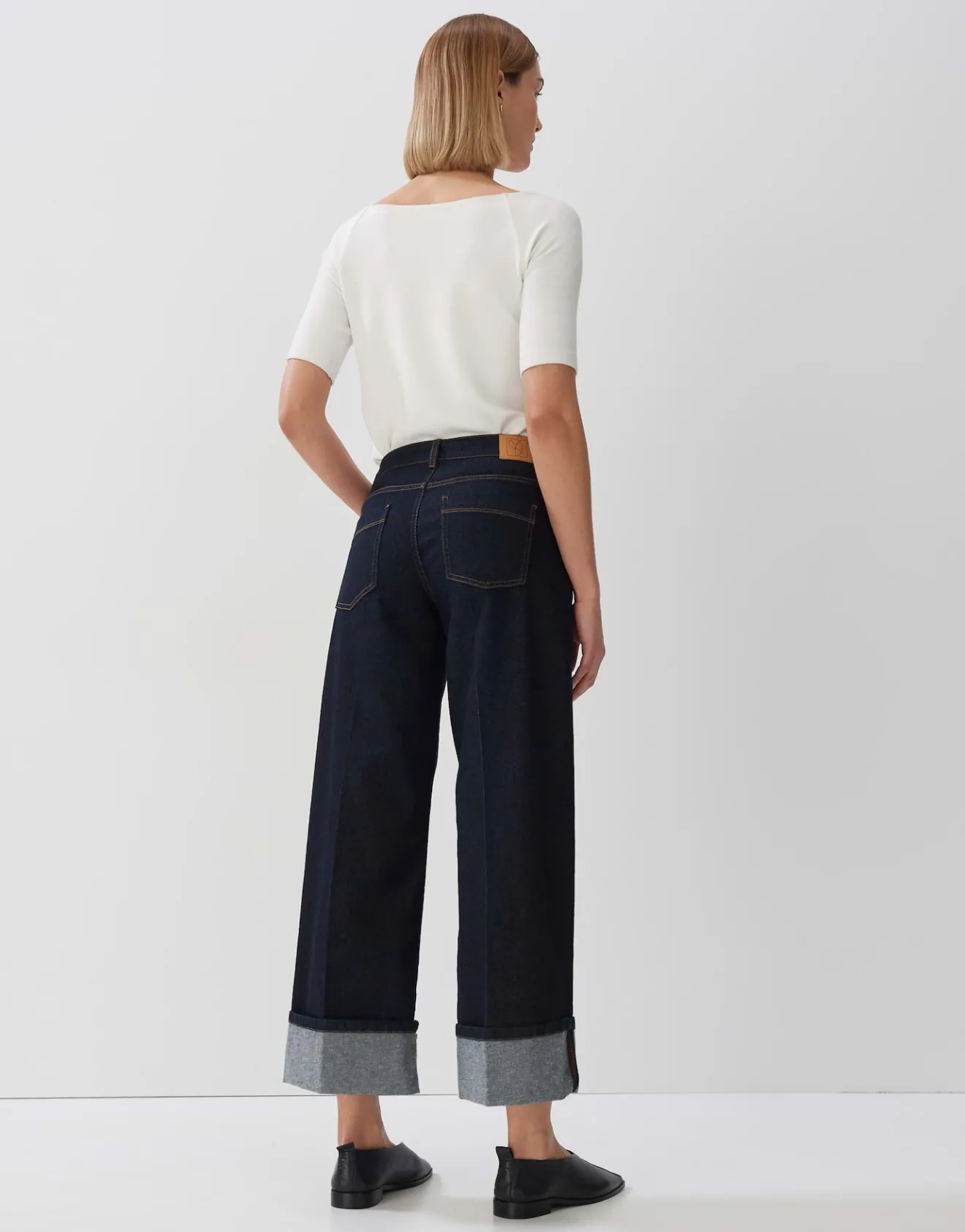 Discount Cropped Wide Jeans CELLMA TURN UP Mid Rise aus BCI Cotton Mix Jeans