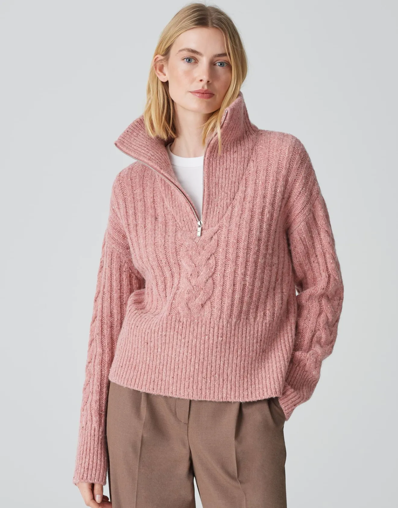 Cheap Strickpullover POPFY Loose aus Woll Mix Strick