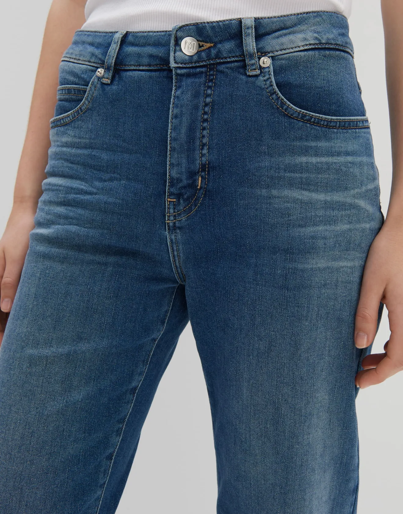 Discount Verkürzte Relaxed Jeans CORAH Mid Rise aus BCI Cotton Mix Jeans